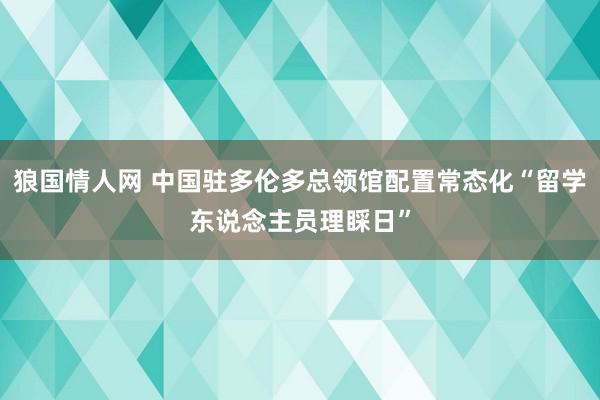 狼国情人网 中国驻多伦多总领馆配置常态化“留学东说念主员理睬日”