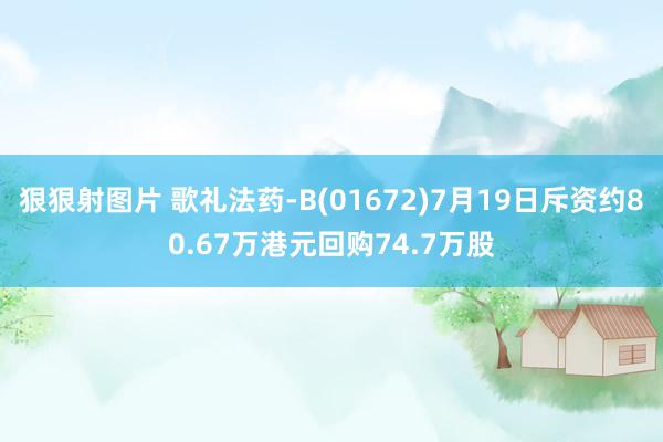 狠狠射图片 歌礼法药-B(01672)7月19日斥资约80.67万港元回购74.7万股