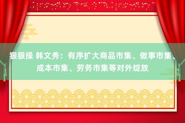 狠狠操 韩文秀：有序扩大商品市集、做事市集、成本市集、劳务市集等对外绽放