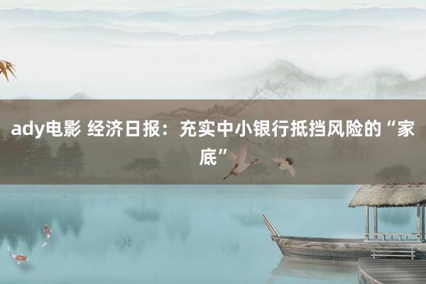 ady电影 经济日报：充实中小银行抵挡风险的“家底”