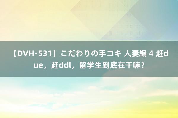 【DVH-531】こだわりの手コキ 人妻編 4 赶due，赶ddl，留学生到底在干嘛？