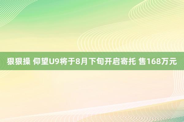 狠狠操 仰望U9将于8月下旬开启寄托 售168万元