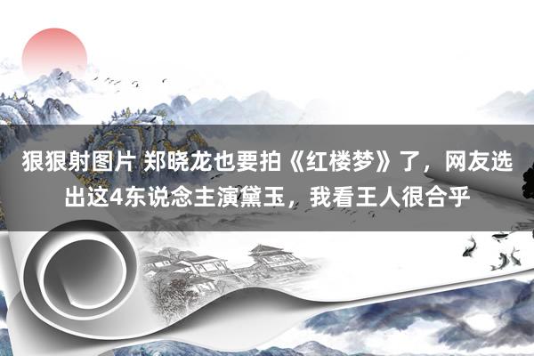 狠狠射图片 郑晓龙也要拍《红楼梦》了，网友选出这4东说念主演黛玉，我看王人很合乎