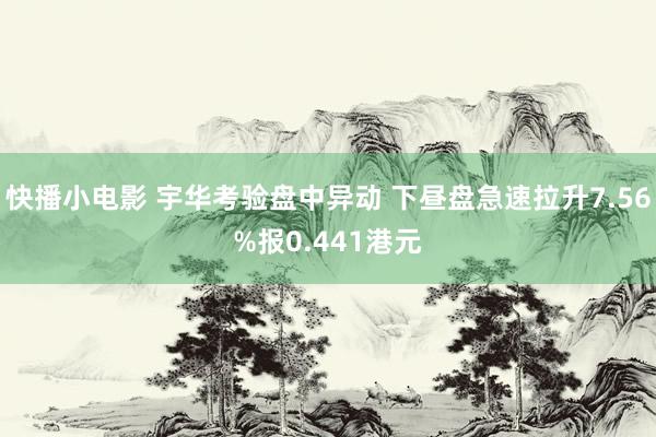 快播小电影 宇华考验盘中异动 下昼盘急速拉升7.56%报0.441港元