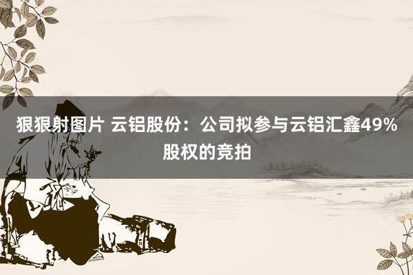 狠狠射图片 云铝股份：公司拟参与云铝汇鑫49%股权的竞拍