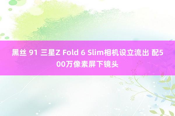 黑丝 91 三星Z Fold 6 Slim相机设立流出 配500万像素屏下镜头